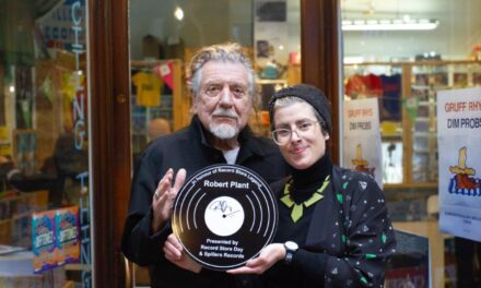 Robert Plant Honoured At Spillers Records Cardiff