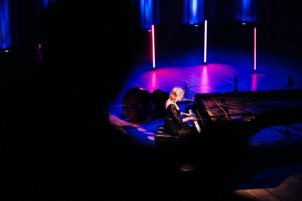 Gwenno playing piano at the Royal Welsh College of Music & Drama during Cardiff Music City Festival 2026